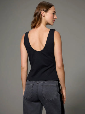 Rhinestone Scoop Neck Tank