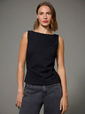 Rhinestone Scoop Neck Tank