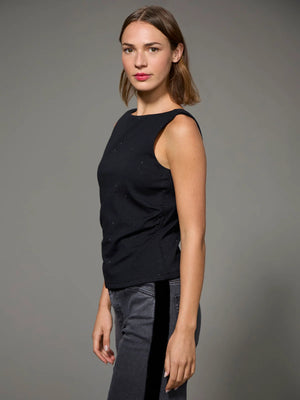 Rhinestone Scoop Neck Tank