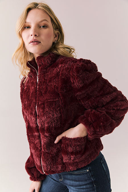 Elanor Elegant Fur Zip up Jacket