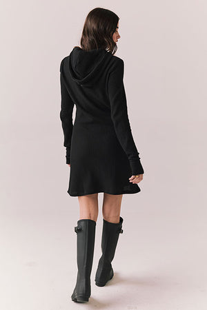 Wendy Waffle Thermal Knit dress (thumbholes and Hood)