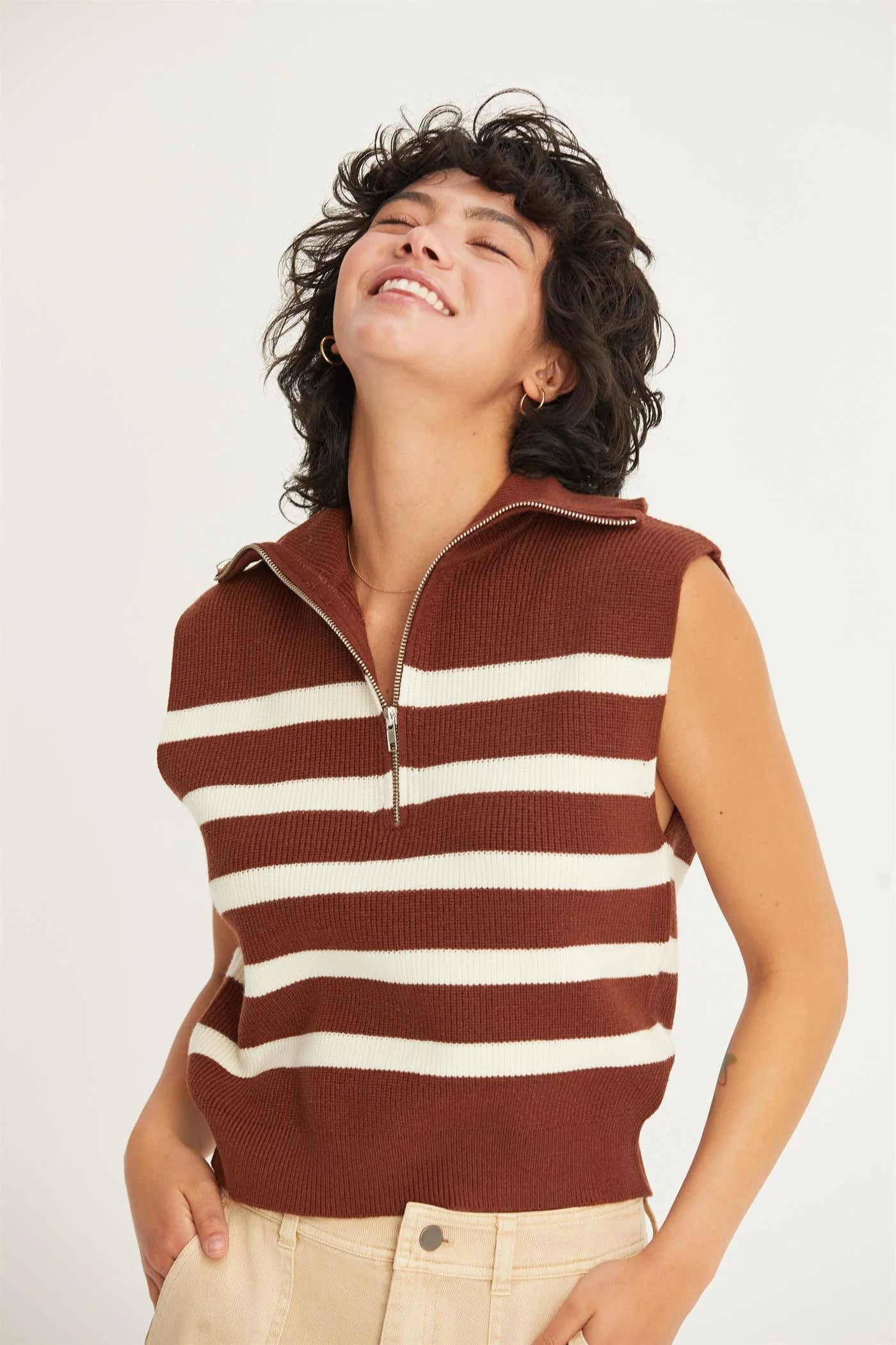 Sweet Little Lies Half ZIp vest