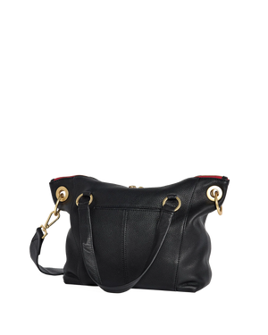 Hammitt Daniel med Black/Brushed Gold Red Zip