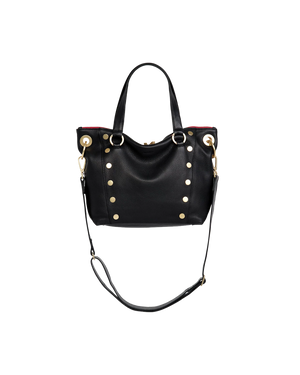 Hammitt Daniel med Black/Brushed Gold Red Zip
