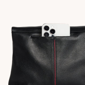 Hammitt VIP Medium Black/Brushed Gold Red Zip