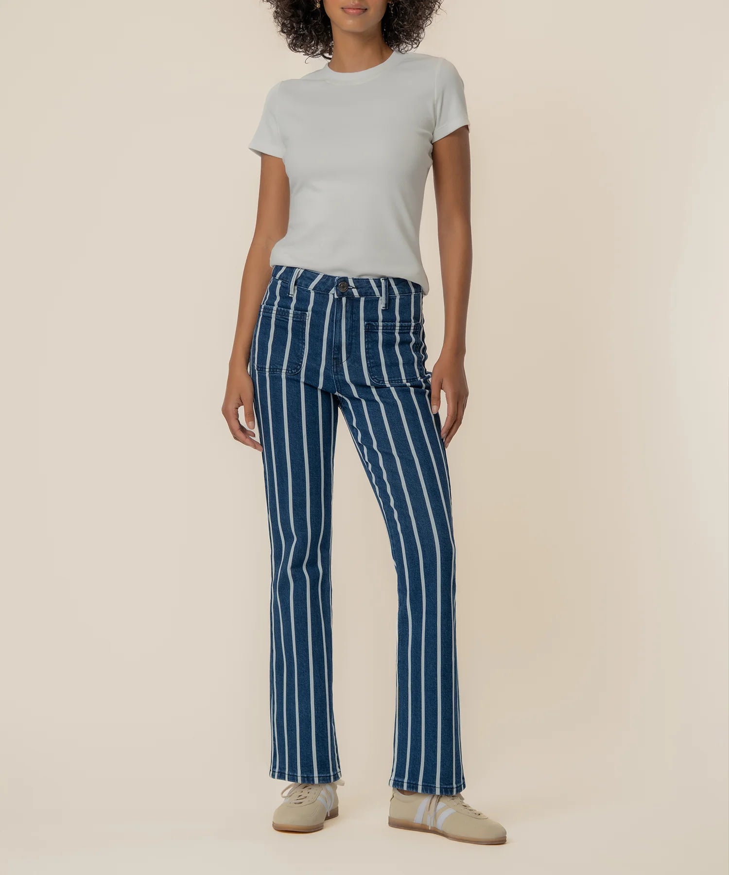 Kelsey Denim Flare Pants by KUT
