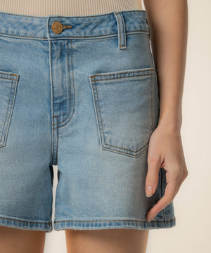 JANE HIGH RISE LONG SHORT-FRT& BCK PATCH PKTS