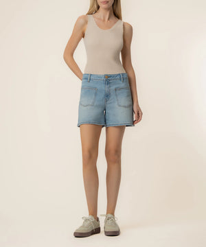 JANE HIGH RISE LONG SHORT-FRT& BCK PATCH PKTS