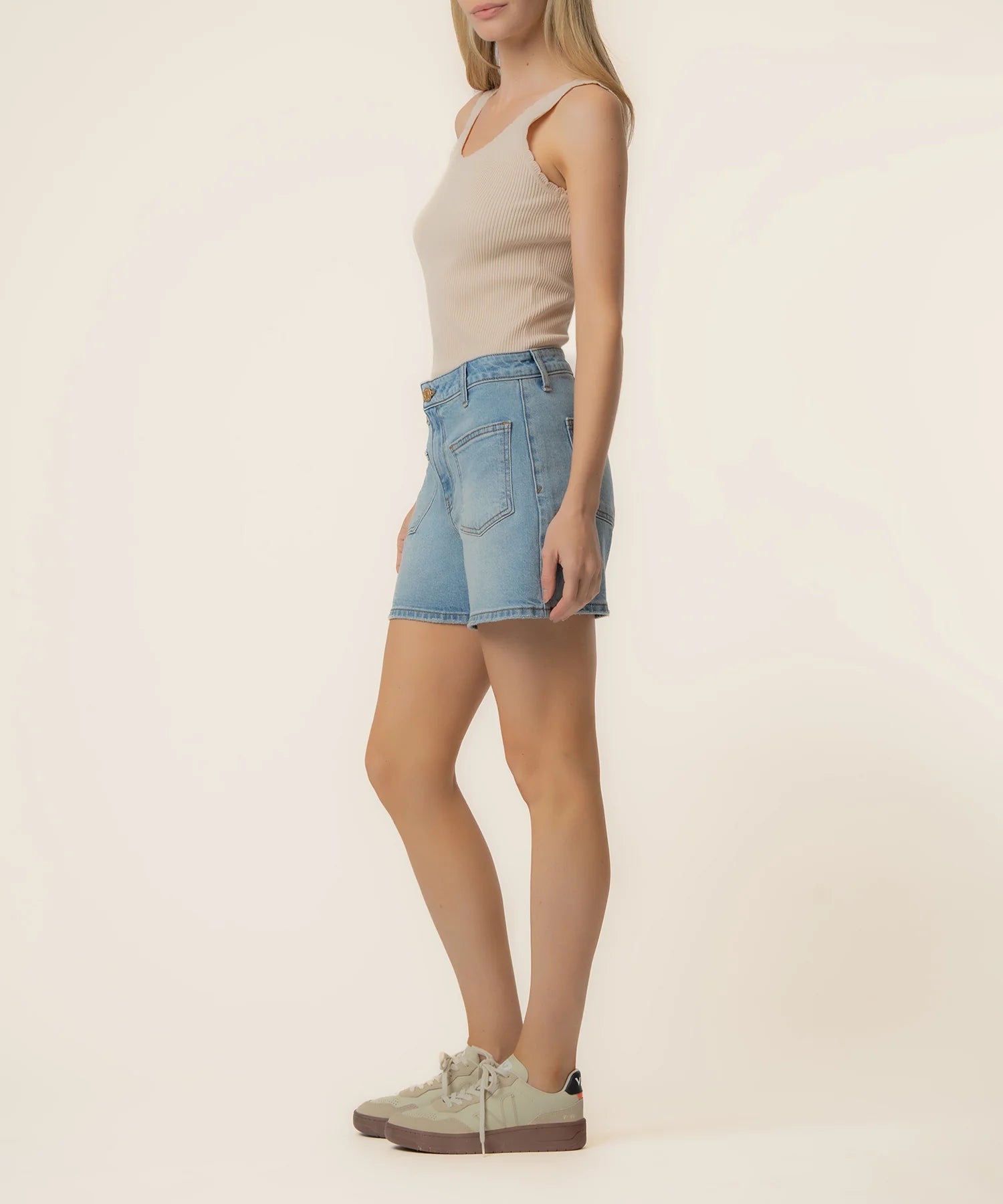 JANE HIGH RISE LONG SHORT-FRT& BCK PATCH PKTS