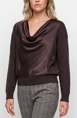 Bethany Beautiful Drape Top Mixed Median Sweater (3 colors)
