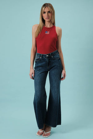 Emmy Embroidered and Beaded Tank Flag Tank Top (3 colors)
