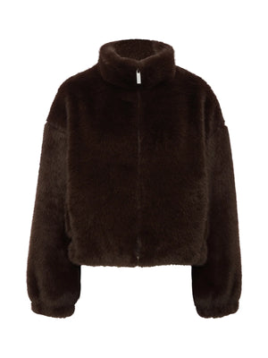 Everest Fur Bomber In Espresso