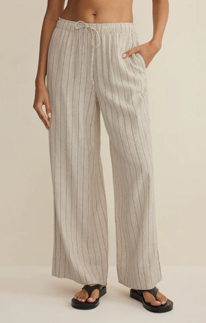 Henri Striped Linen Wide Leg Pant By Z Supply