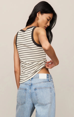 Rowe Striped Tank Top Ribbed Knit By Z Supply (2 Colors)