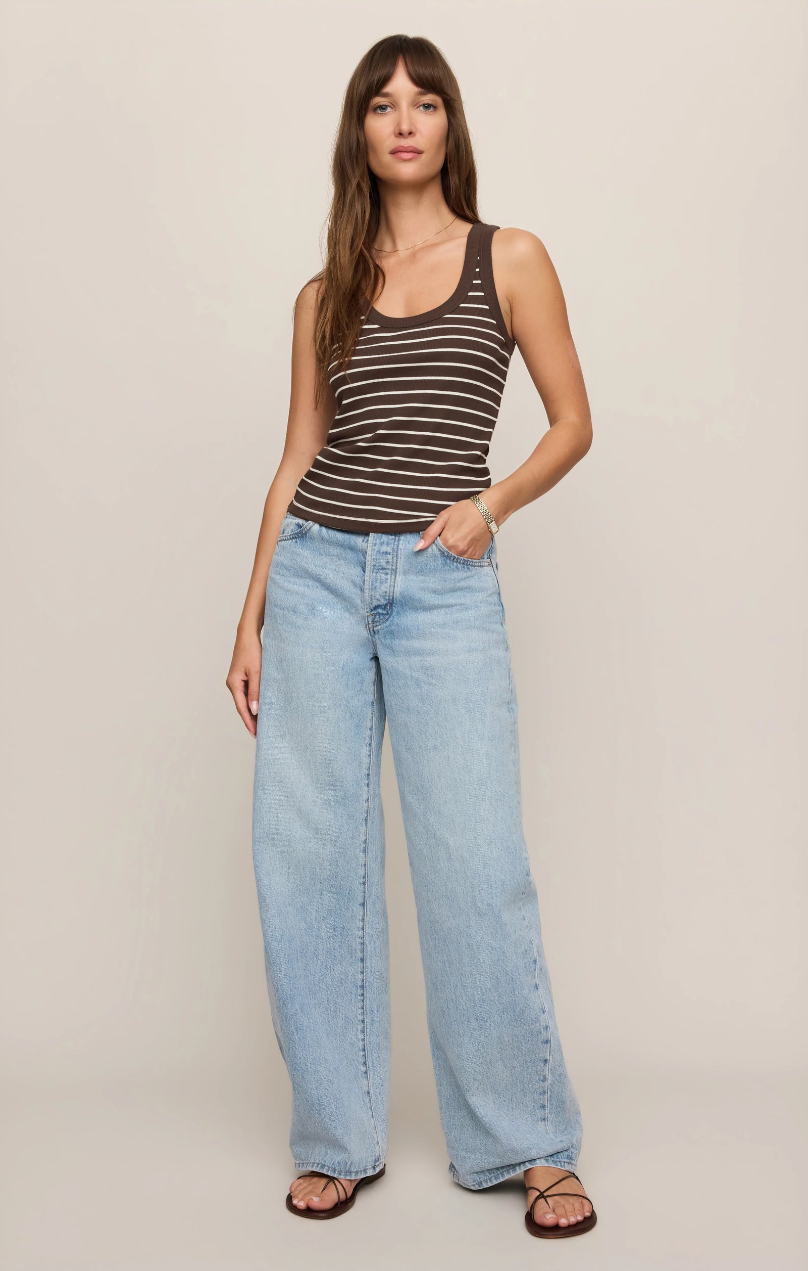 Rowe Striped Tank Top Ribbed Knit By Z Supply (2 Colors)