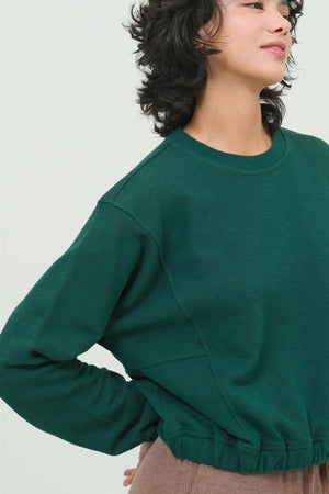 The Franny Sweatshirt with cinched Hem and Cuffs