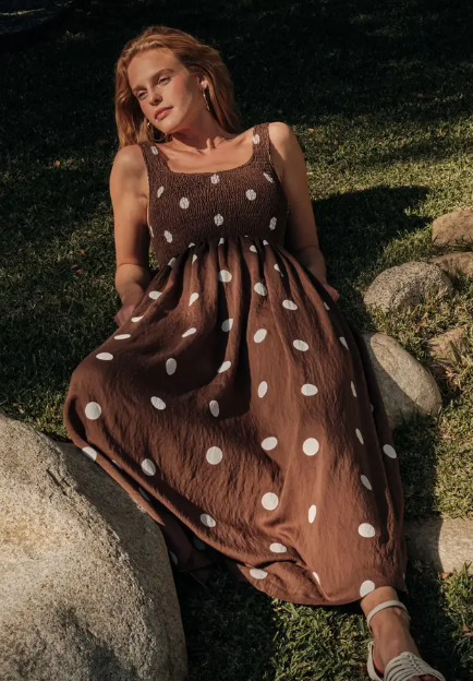 Pretty Woman Polka Dot Smock Dress