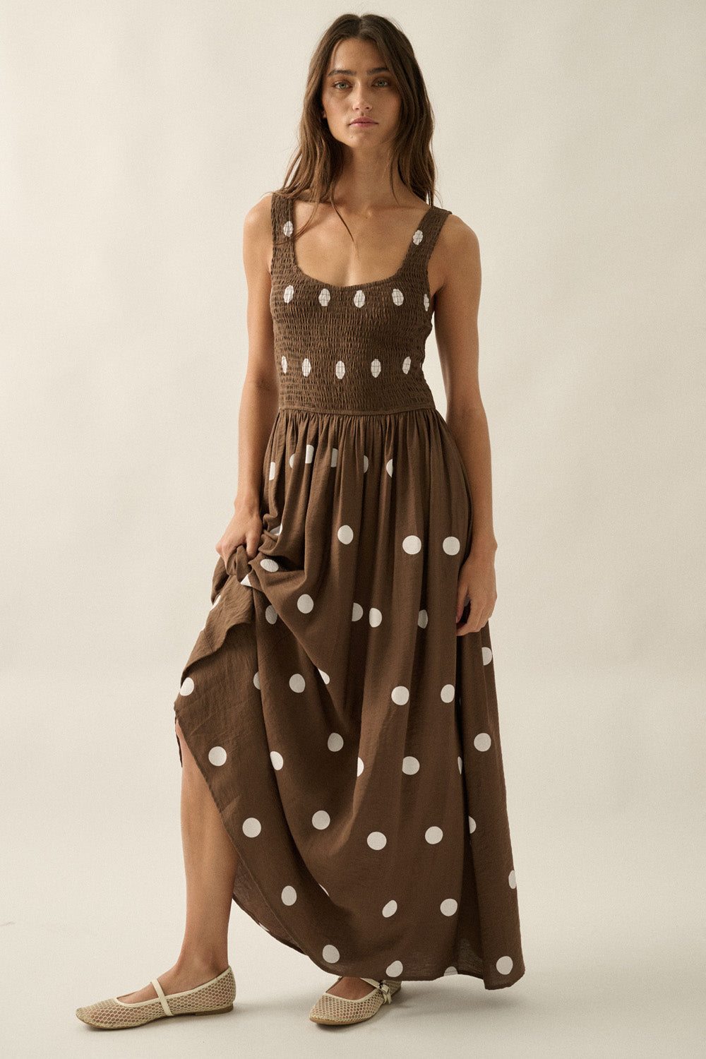 Pretty Woman Polka Dot Smock Dress by Promesa