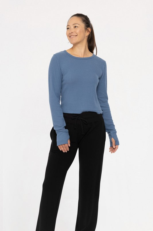 Nancy No Brainer Ribbed LS Top W/Thumbholes 2 colors!!