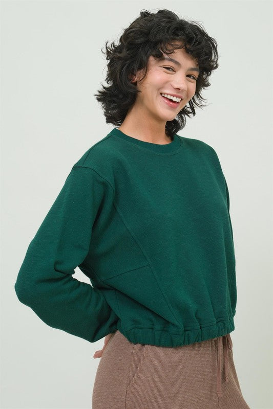 The Franny Sweatshirt with cinched Hem and Cuffs