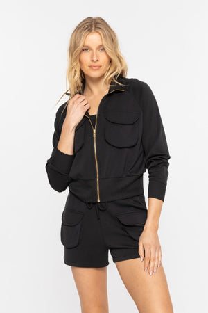 Casandra Cropped Godl Zip Jacket- or Joggers--2 colors in jacket!