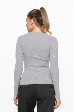 Esther Essential LS Micro-Ribbed Top W/Thumbholes