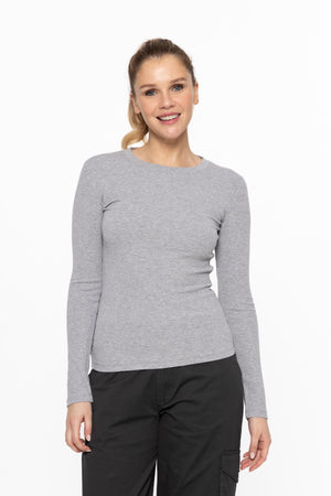 Esther Essential LS Micro-Ribbed Top W/Thumbholes