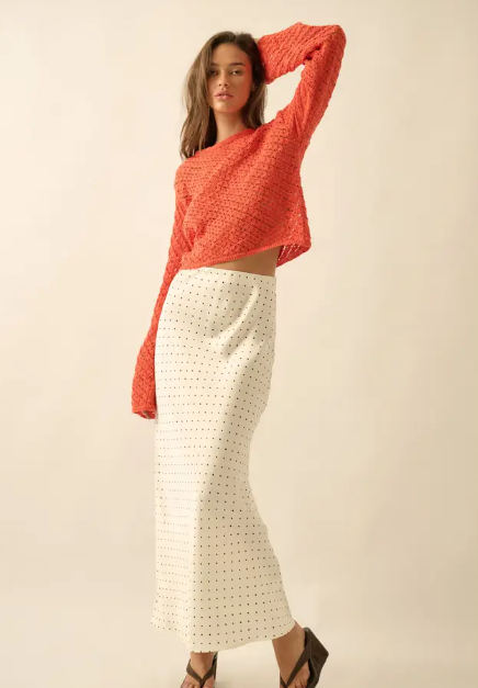 Tanna Tracey bell sleeve open knit sweater