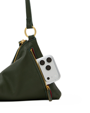 Hammitt Kyle med Twin Crest Pebble/Brushed Gold