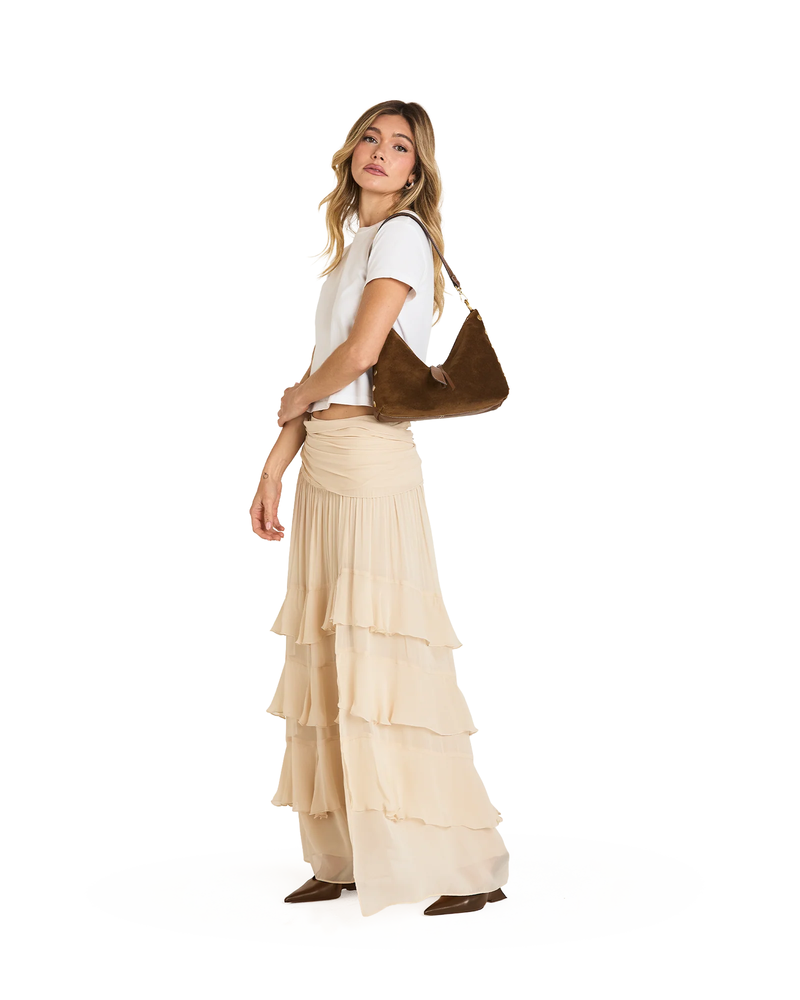 Grace Medium Hammitt Cinnamon Suede/Antique Gold