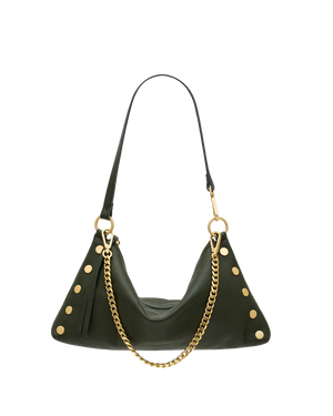 Hammitt Kyle med Twin Crest Pebble/Brushed Gold