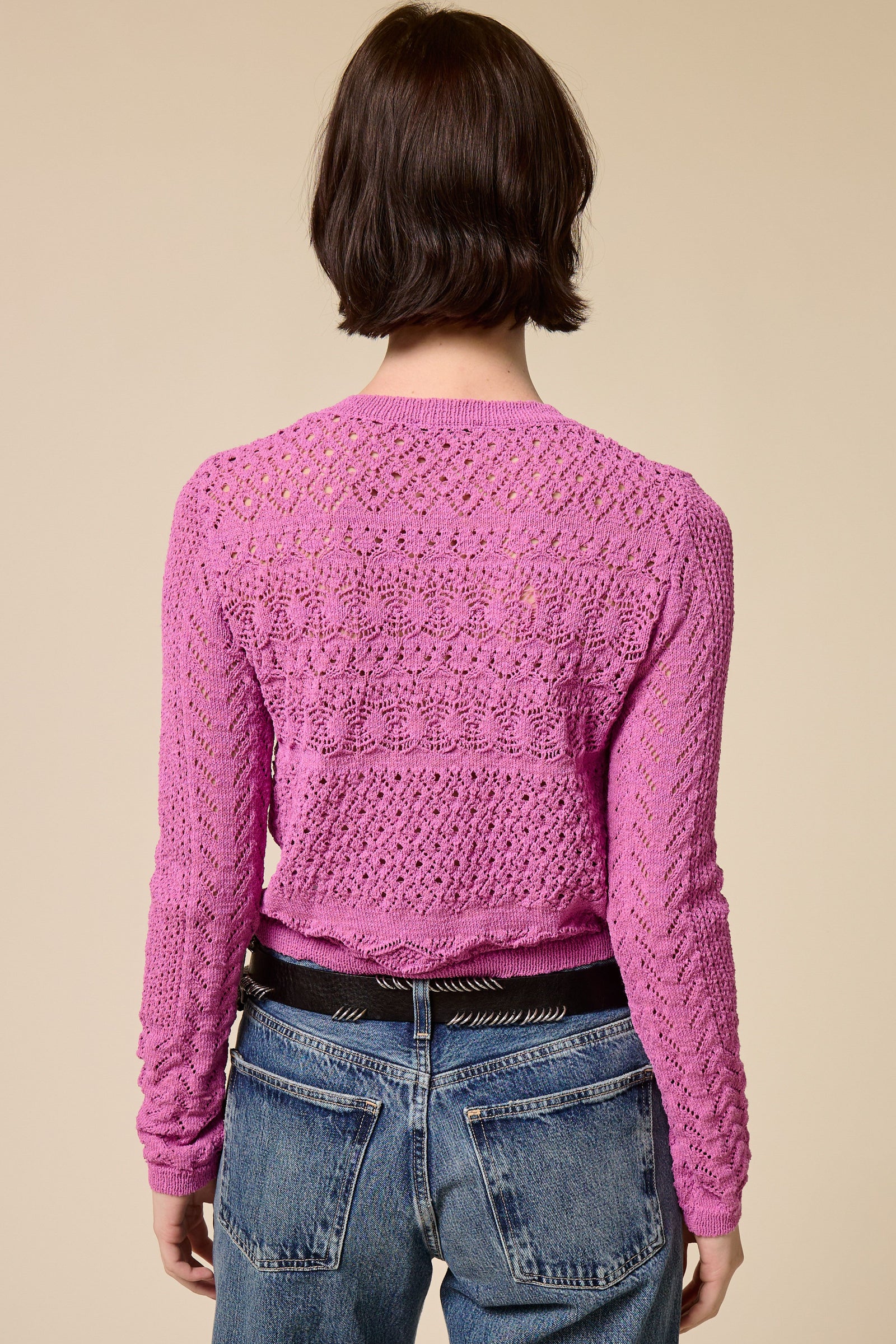 Lavender Love Pointelle Cardigan