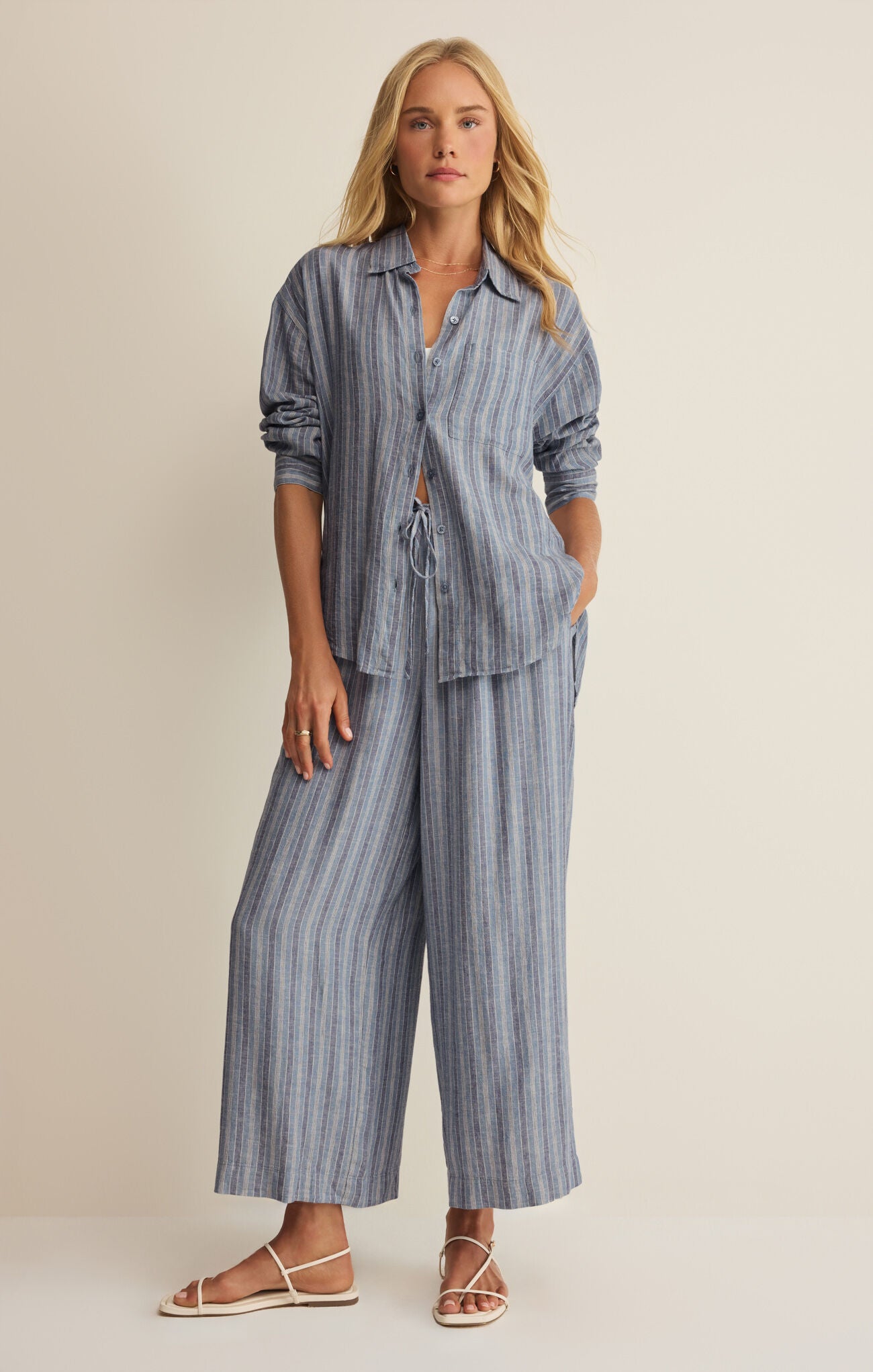 The Perfect Striped Button Down and Pants Set (sold Separately)