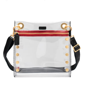 Hammitt Tony Clear Crossbody with red/gold