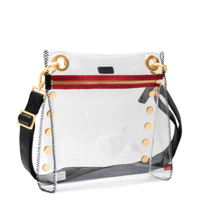 Hammitt Tony Clear Crossbody with red/gold