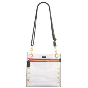 Hammitt Tony Clear Crossbody with red/gold