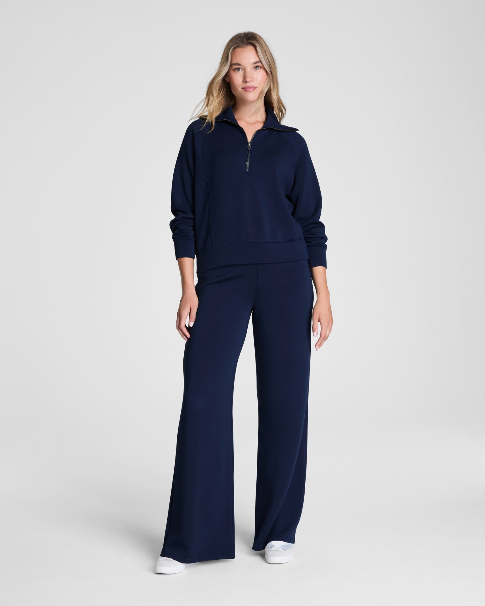Spanx Air Essentials Half Zip Top Timeless Navy