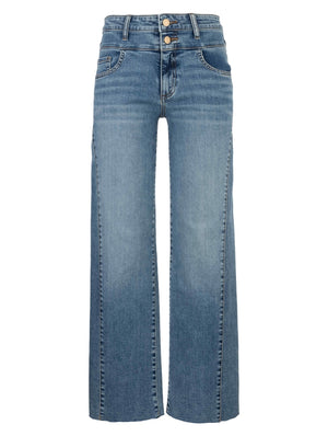 CHARLOTTE WIDE LEG SIDE INSET RAW HEM from KUT