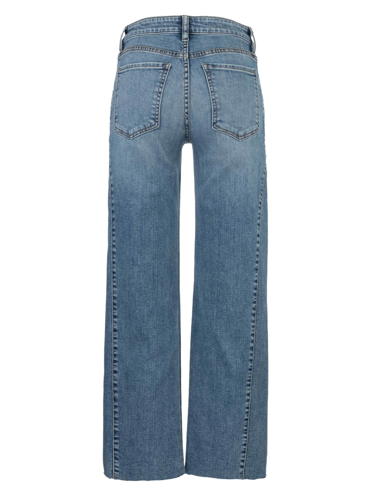 CHARLOTTE WIDE LEG SIDE INSET RAW HEM from KUT