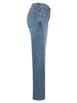 CHARLOTTE WIDE LEG SIDE INSET RAW HEM from KUT