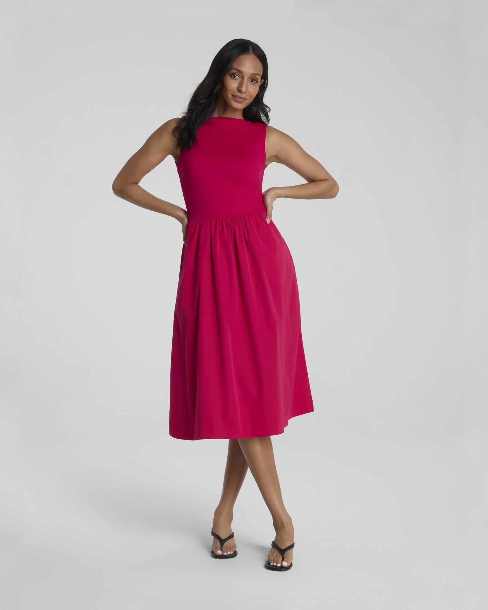 Spanx Jersey High Neck Midi Dress