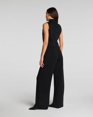 Spanx Shawl Collar Half Zip Jumpsuit in Black (2 colors)