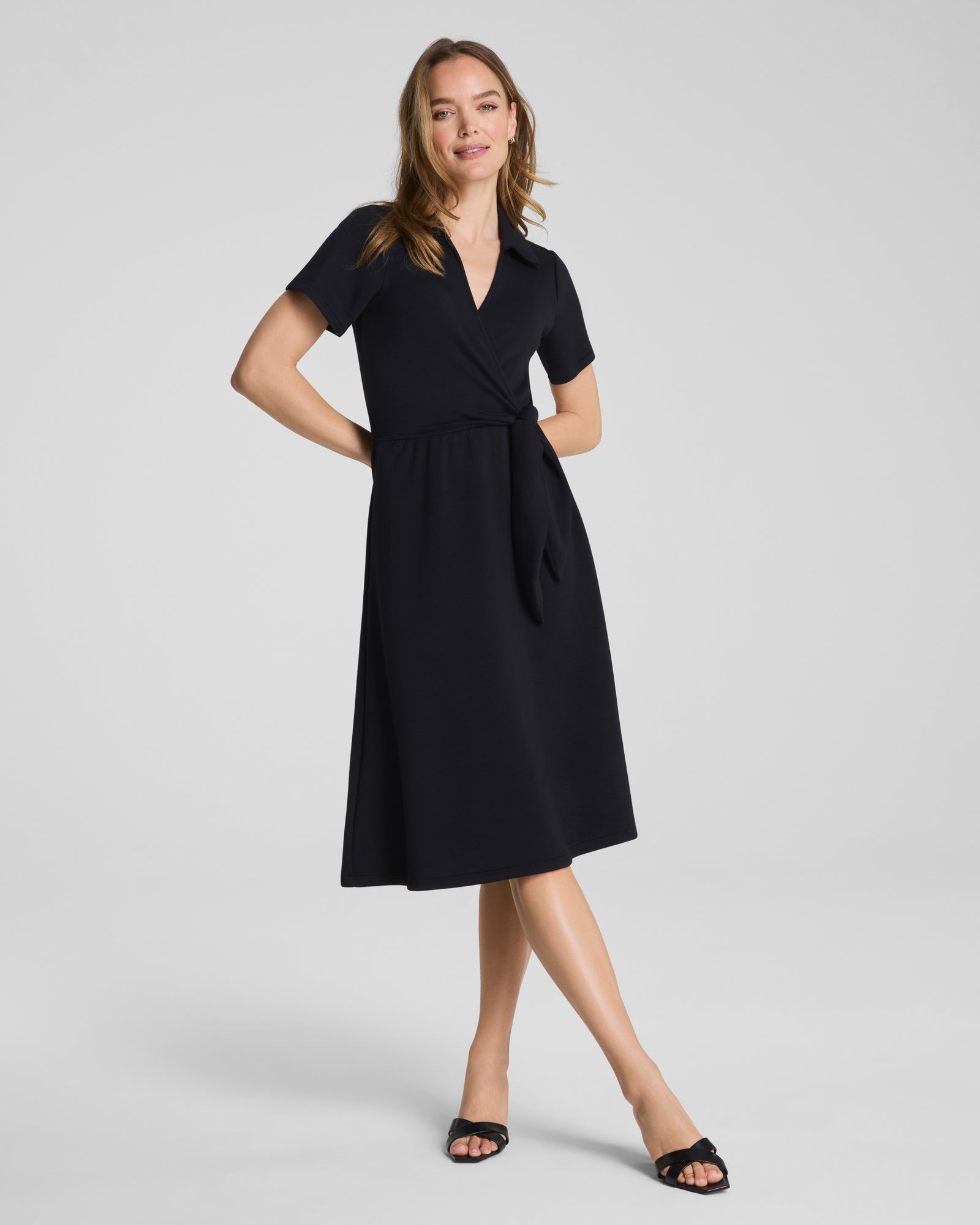 Spanx Collared Tie Wasit Midi Dress