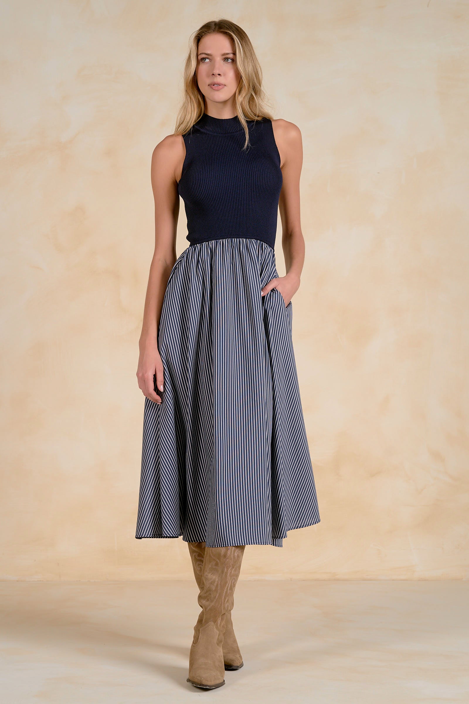 The Jane Maxi Mock Sleeveless Dress