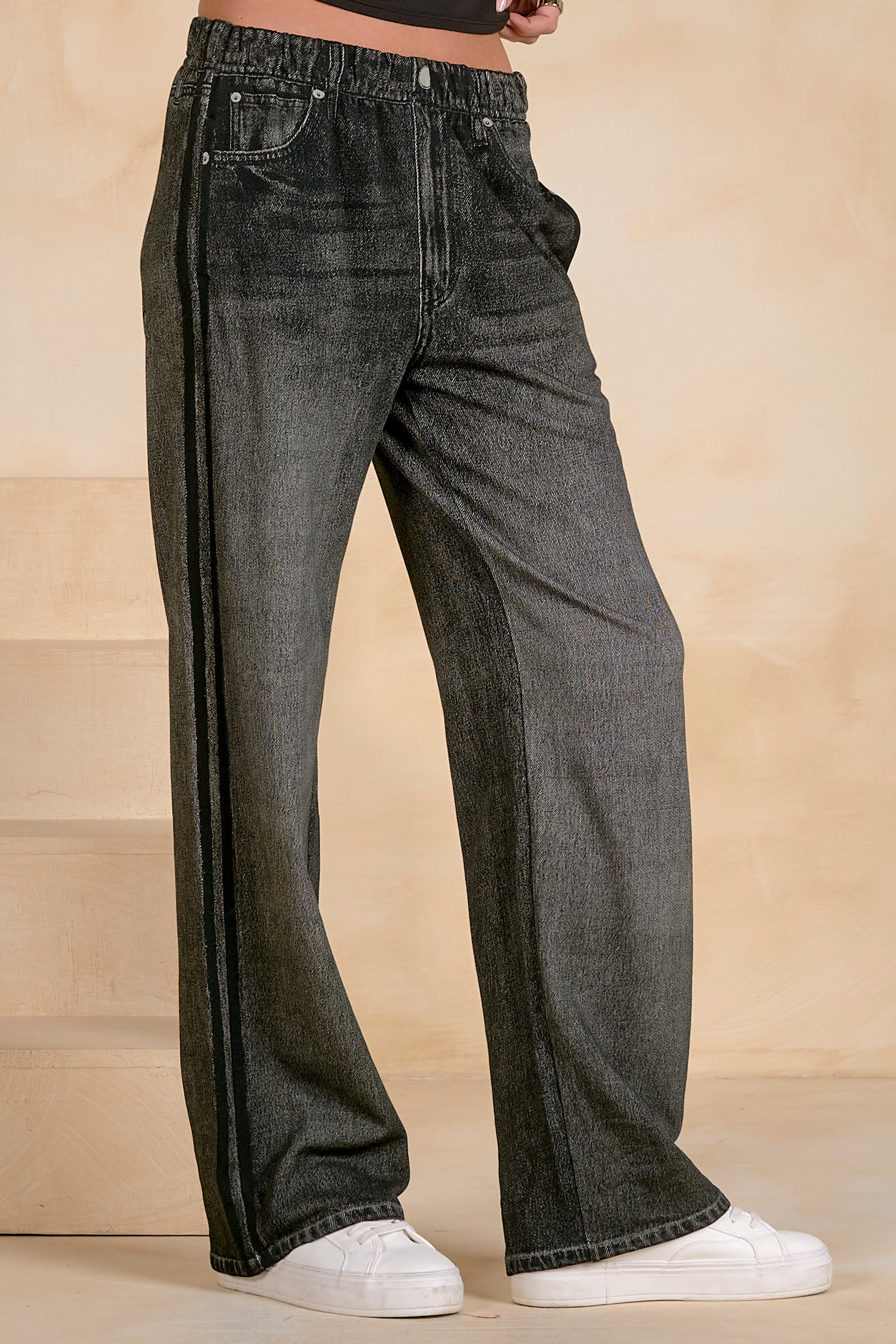 Jojo Denim Faux Track Pants