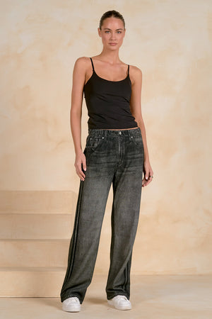 Jojo Denim Faux Track Pants