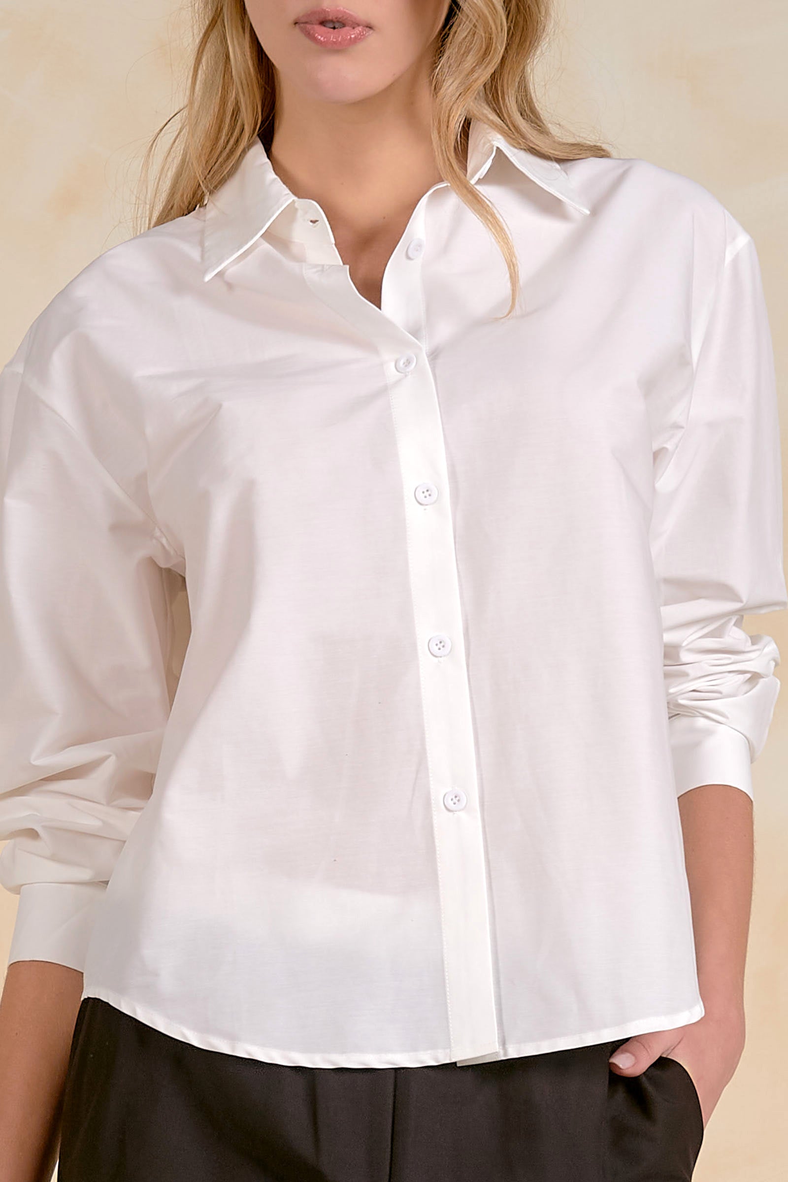 Button Me Up White Button Down in Front and Back