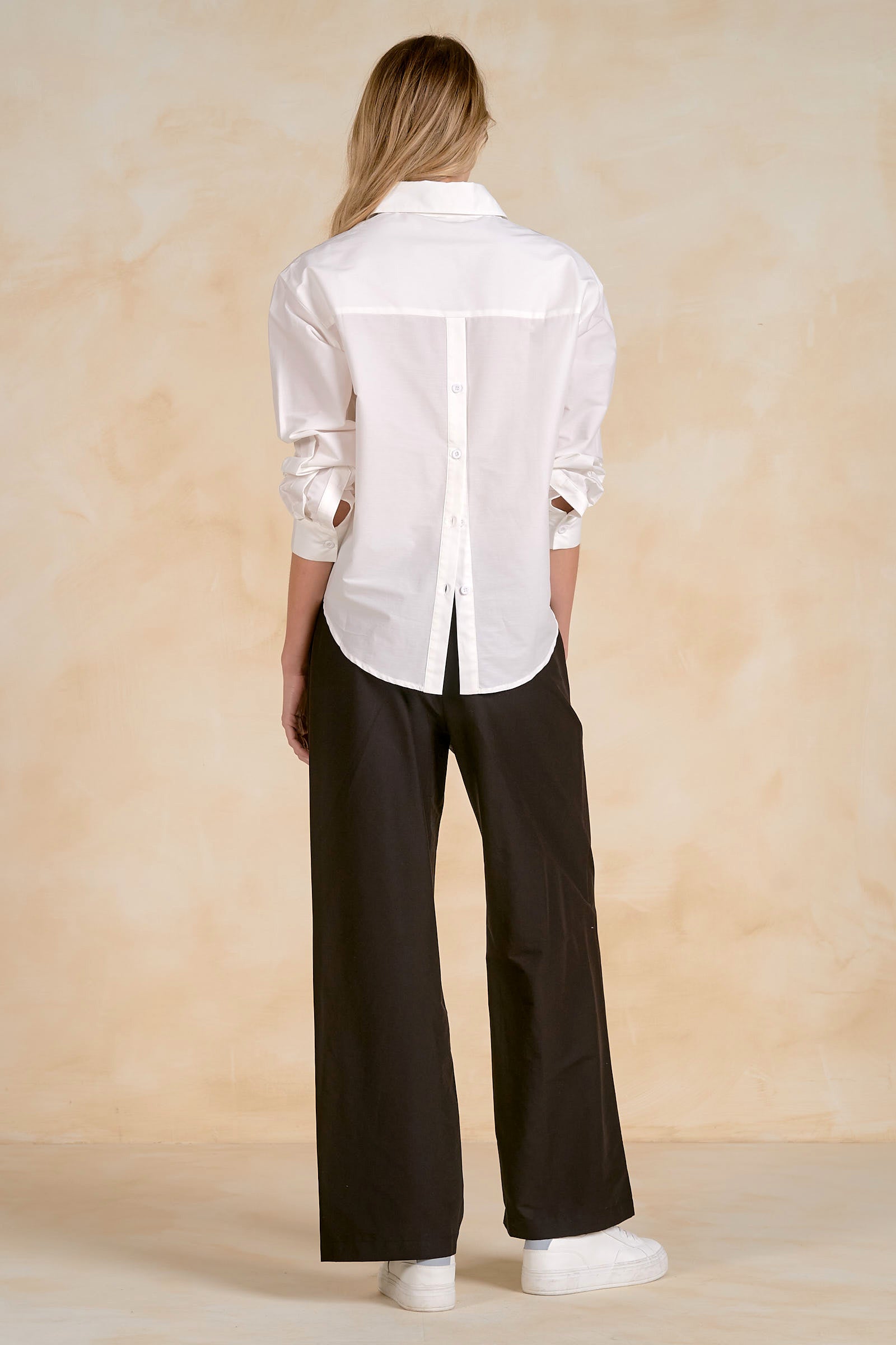 Button Me Up White Button Down in Front and Back