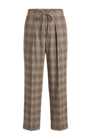 Hannah High Rise Cropped Plaid Pant