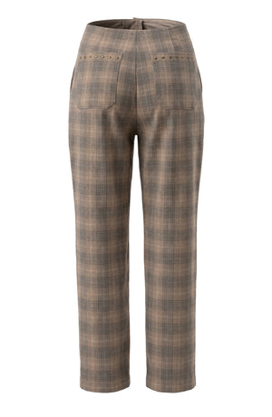 Hannah High Rise Cropped Plaid Pant
